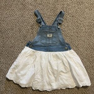 OshKosh B'gosh Blue and White Kids Denim Skirtall overall